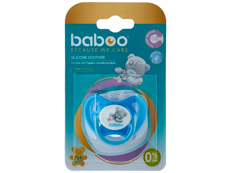 Baboo suzeta latex plata albastra