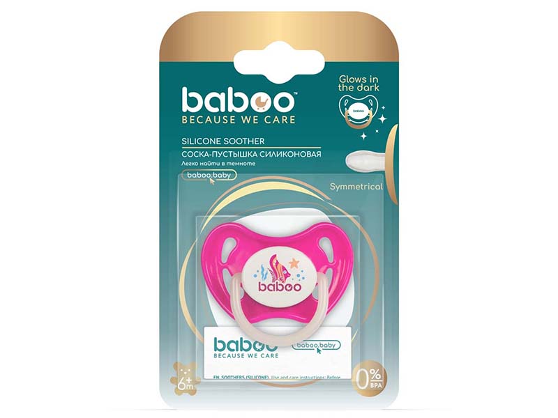 Baboo suzeta latex rotunda roz 6M+  5-516