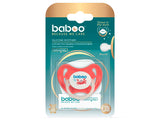 Соска-пустышка Baboo красная круглая силиконовая 6M+ 5-038