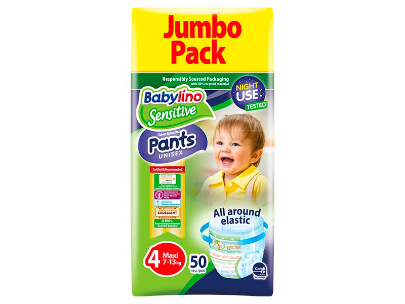 Babylino Sensitive Pants Unisex scutece-chiloti 4 (7-13kg)