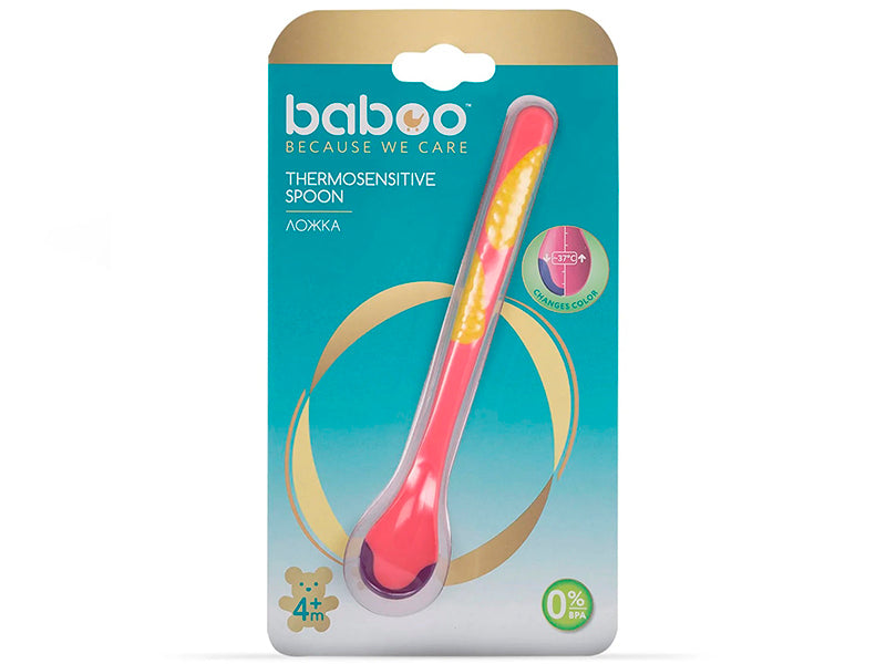 Baboo lingura termo silicon roz 4M+ 10-025