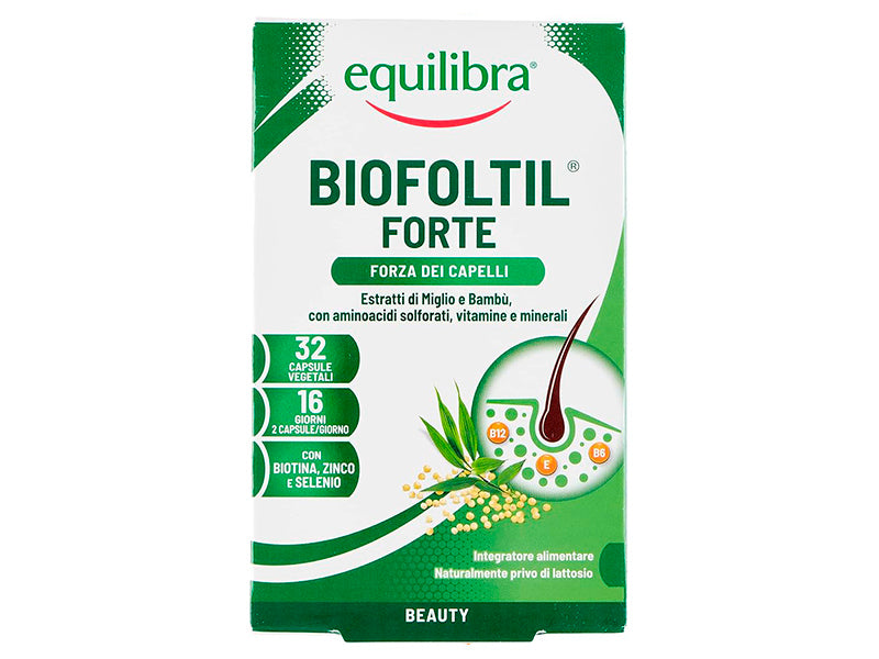 Equilibra Biofoltil Forte pentru par si unghii caps.N32 + Sampon iluminator cu ulei din seminte de in 250m Cadou