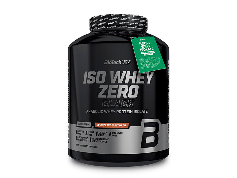 Biotech Pudra proteica Iso Whey Zero fara lactoza black 2270g capsuna