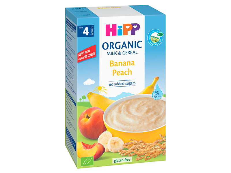 Hipp 2973 Terci cu lapte Piersici Banane 250g