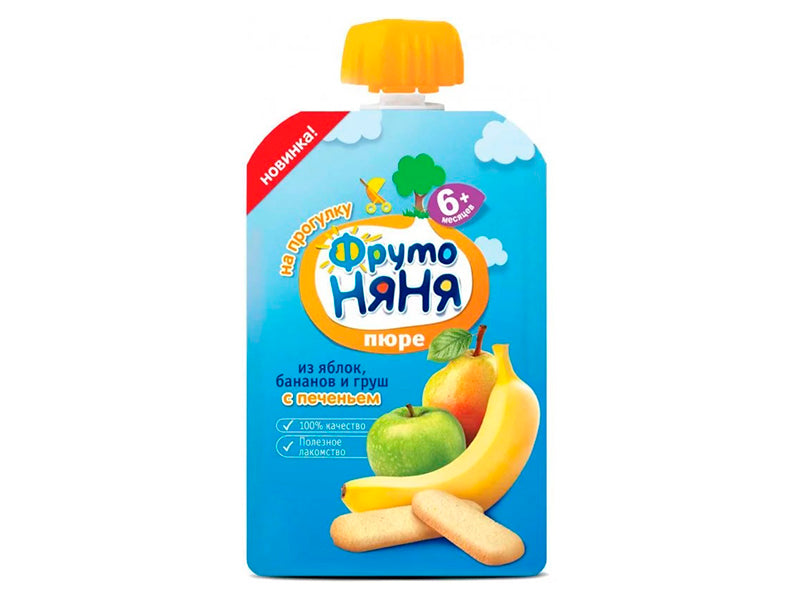 Fruto Niania Pireu mar-banan-pere-biscuitii 90gr