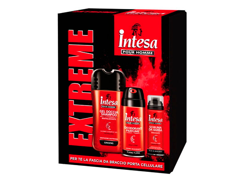 Intesa Set p/u barbati ESSENTIAL (Gel de dus 250ml + Body Spray MAXI 180ml + Spuma de ras 50ml + geanta)