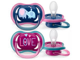 Силиконовые пустышки Philips Avent Ultra Air для девочек (18 месяцев и старше) (2 шт., SCF349/22)