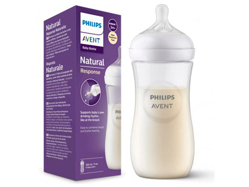 Philips Avent Natural Response Biberon din plastic +3 luni 330 ml SCY906/01 New