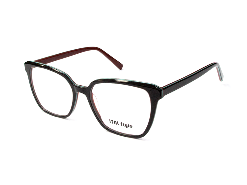 Rama optica Ital Style 2868B C2/negru-bordo/53-17-140, p/u femei