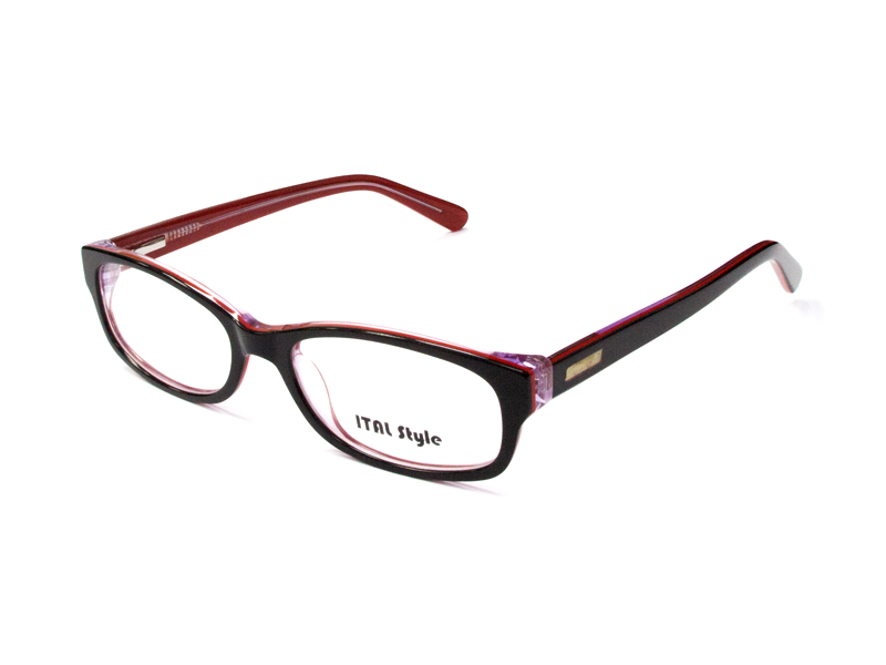 Rama optica Ital Style 2876B C1/negru-rosu/49-16-140, p/u femei