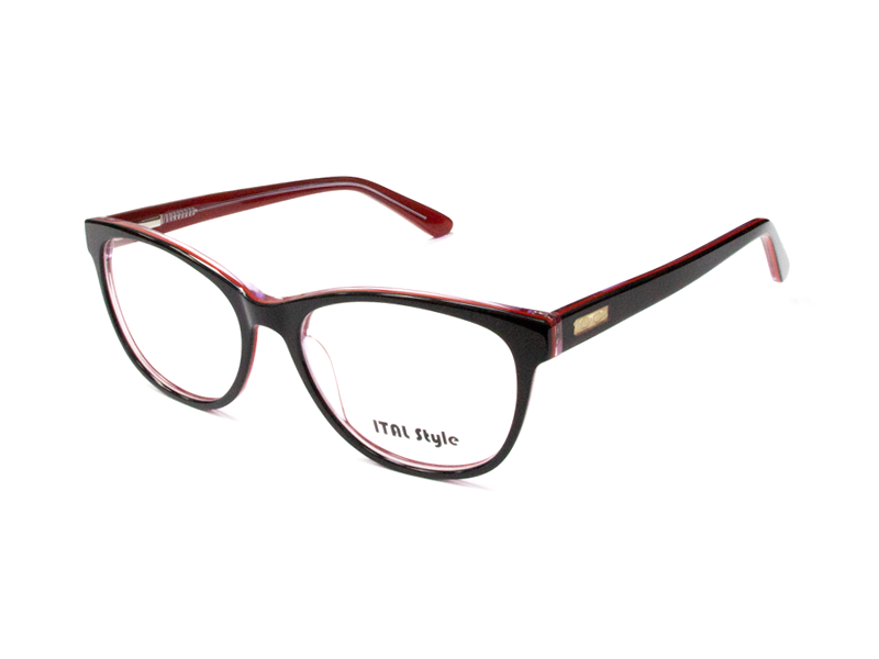 Rama optica Ital Style 2886B C1/negru-rosu/50-16-140, p/u femei