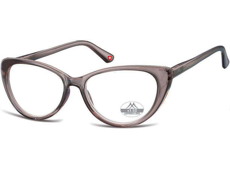 Ochelari de citit Montana HMR64F +2.50 2024, grey, din Acetat, femei, cat eye + husa