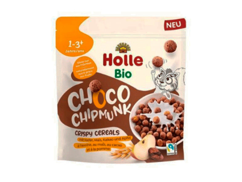 Holle Bio Organic cereale crocante Choco Chipmunk cu mere, cacao (12 luni+) 125g