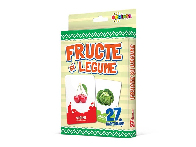 Carte 27 cartonase fructe si legume c/b