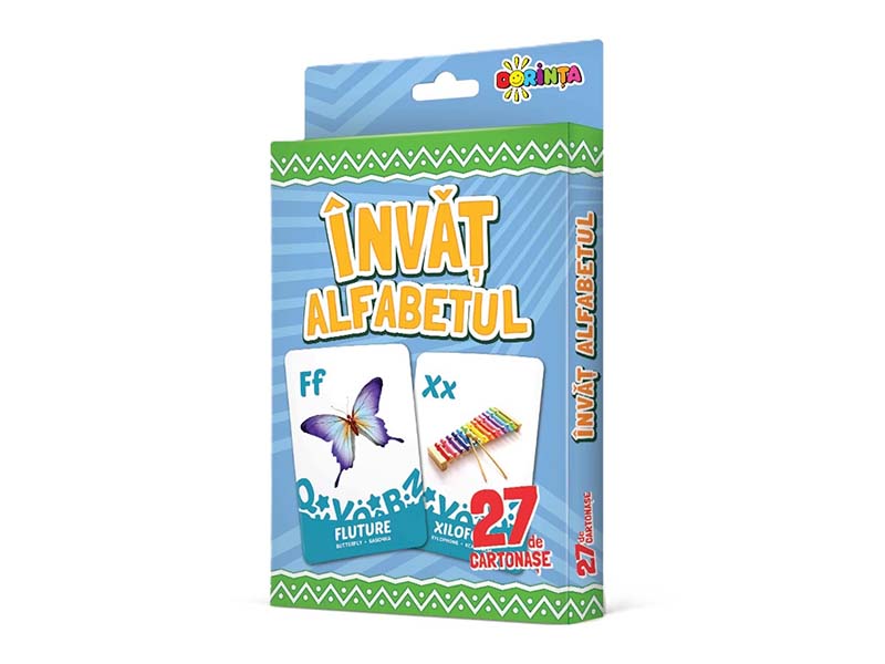 Carte 27 cartonase. invat alfabetul c/b