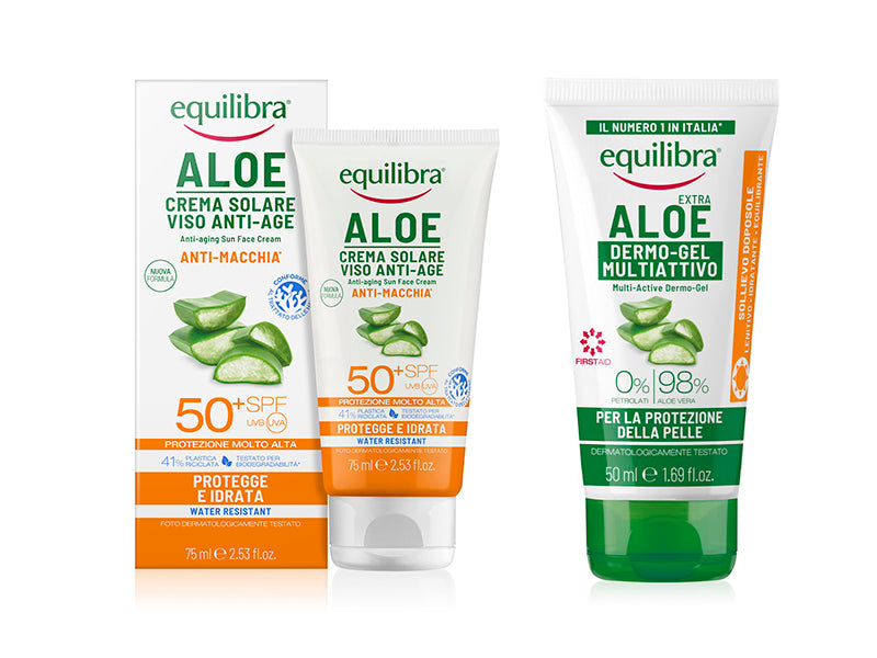 Equilibra Aloe Crema protectie solara pentru fata SPF50+Aloe Vera Gel