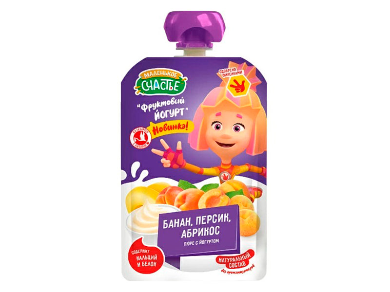 Fixiki Piure iaurt-banana-caise-piersica 85 g (6+)