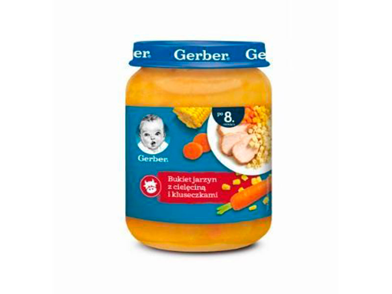 Gerber Pireu de mix de legume cu vitel si paste