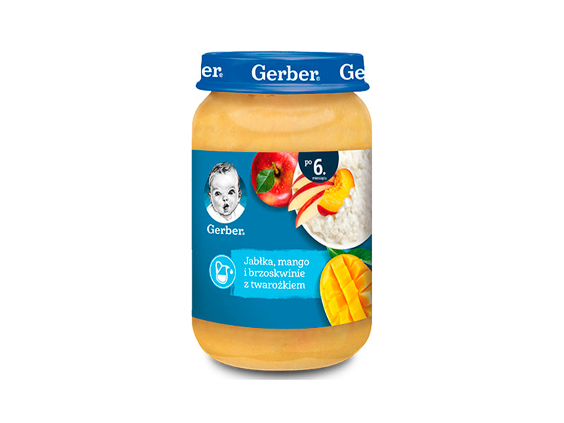 Gerber Pireu de mere, mango si piersici cu branza de vaci