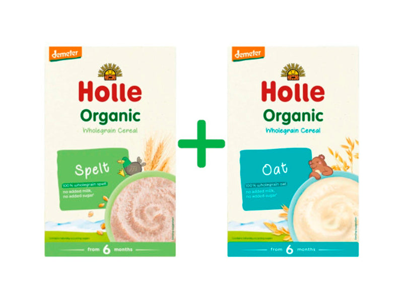 Holle Organic Set terci de ovaz + terci de griu spelt 