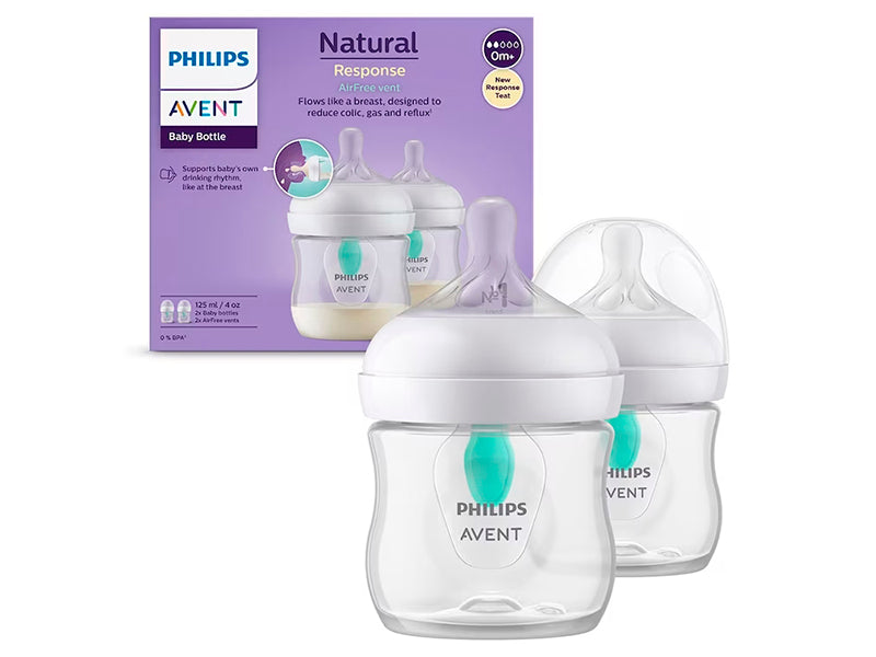 Philips Avent Natural Response Air-Free Biberon din plastic cu dispozitiv anti-colici