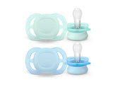 Philips Avent Ultra Start Suzete din silicon 0-2m albastru-verde 2 buc SCF075/02