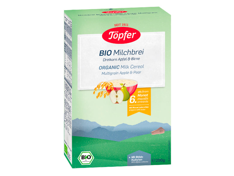 Topfer Terci Multicereale BIO lapte+mere+pere 6 luni 200g