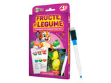 Carte 27 cartonase, scrie si sterge, fructe si legume
