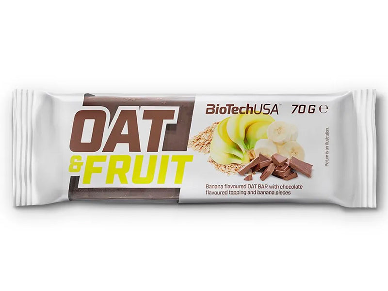 Biotech Batonas Oat & Nuts Bar 70g ovaz-banana cu glazura de ciocolata
