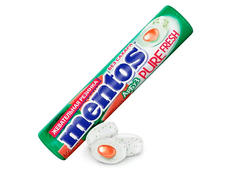 Mentos Guma Roll Pure Fruit Pepene verde 15.5g
