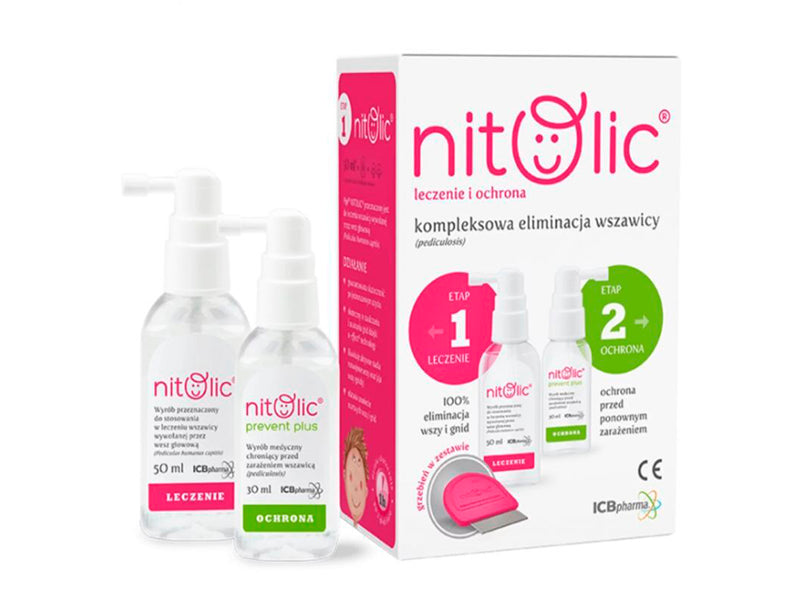 Nitolic spray 50ml cu pieptene + Nitolic Prev-Plus Spray 50ml(-50%)