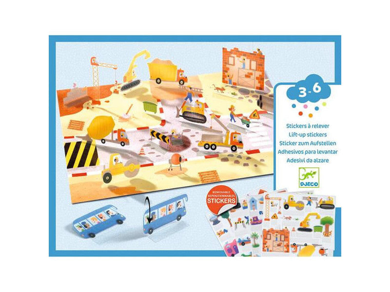 Art toys DJ00043 CREATE WITH STICKERS - Lift-up stickers - Vehicles