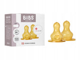 BIBS Set 2 tetine din latex pentru biberon, flux mediu