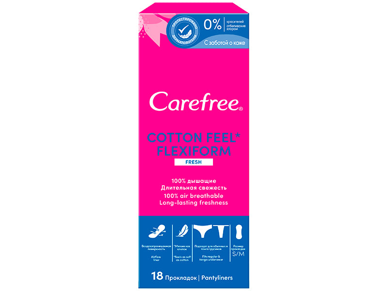 Carefree Absorb. zi Cotton FlexiForm Fresh deo N18