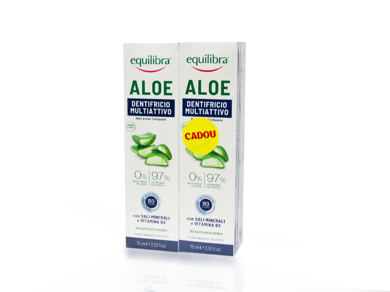 Equilibra Aloe Pasta de dinti cu tripla actiune 75ml + 1 Aloe Pasta de dinti cu tripla actiune 75ml Cadou