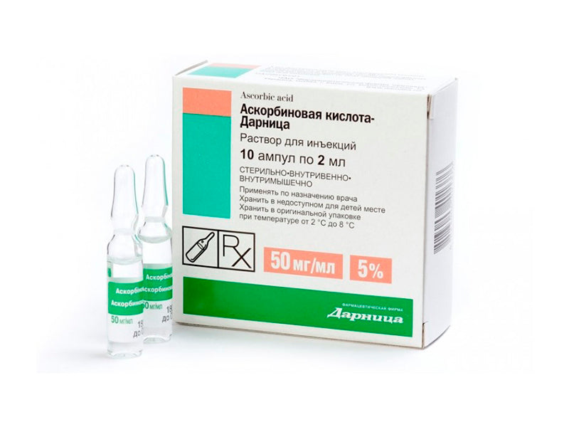 Acid ascorbic-Darnita 5% sol. inj. 2ml