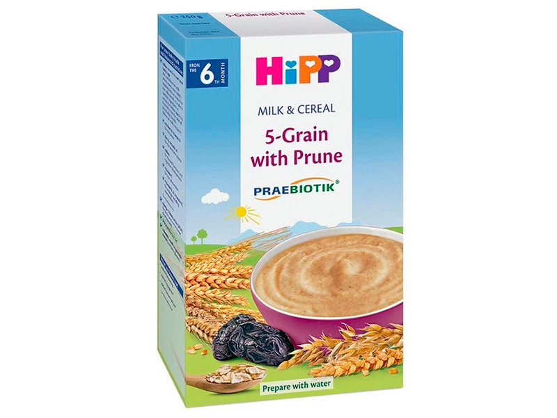 Hipp 2918 Terci cu lapte 5 Cereale Pruna 250g