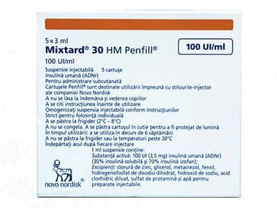 Mixtard 30 HM Penfil 100UI/ml susp.inj. in cartus 3ml