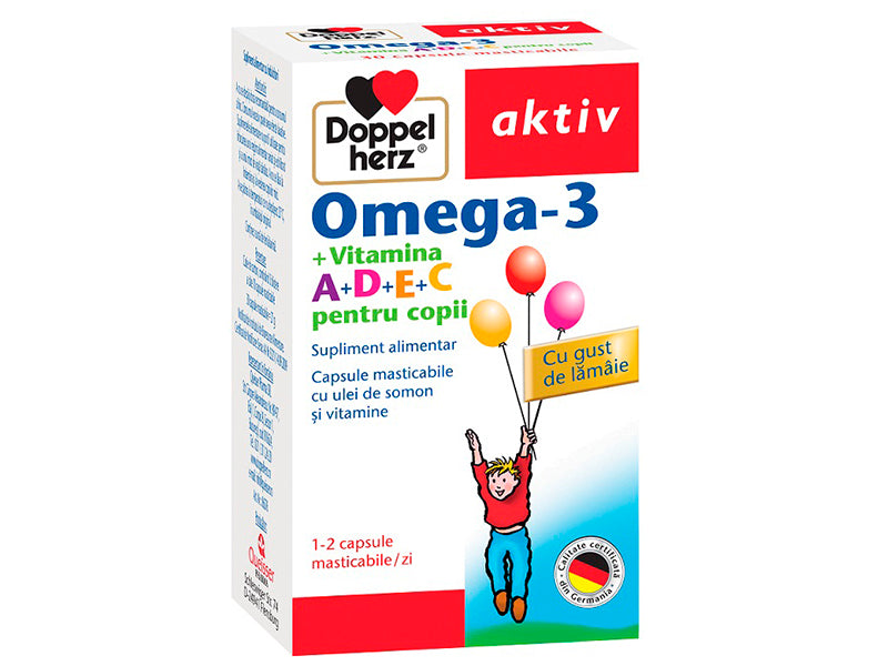 Doppelherz Kids Omega3+Vit.A+D+E+C 325mg caps.