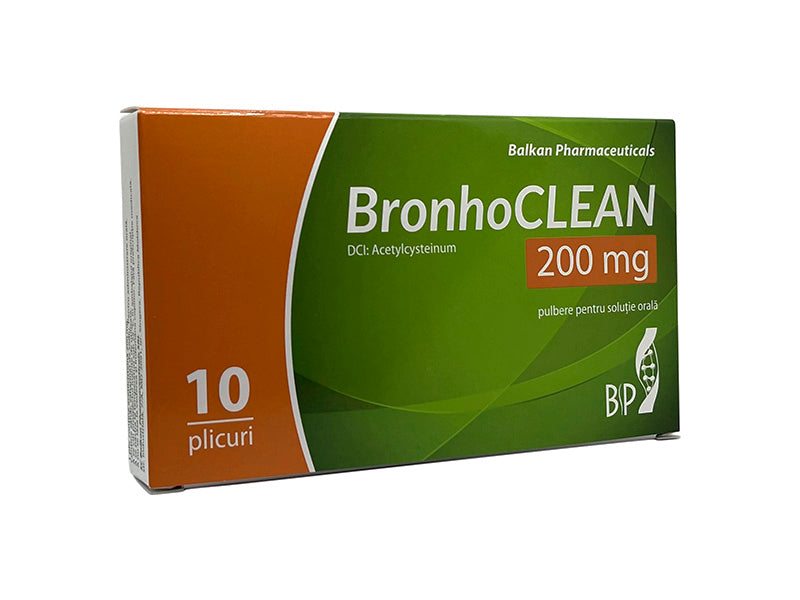 Ацетилцистеин 200 мг порошок/раствор для приема внутрь 3 г (Bronhoclean)