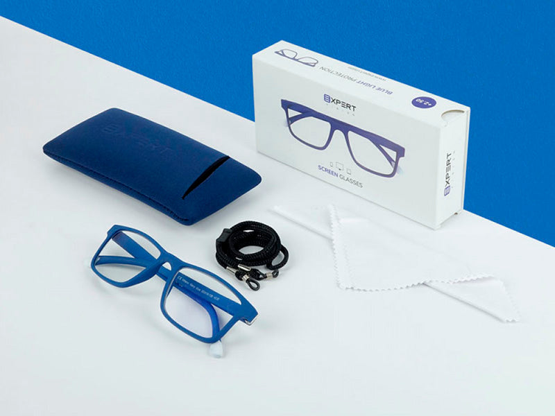 Ochelari pentru calculator Expert cu lentile Blue Light Protect, model Milano Navy Blue, +2.00