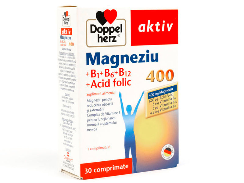 Doppelherz Magnesium 400mg+Vit.B+Ac.folic