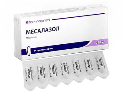 Mesalazol 250mg sup.