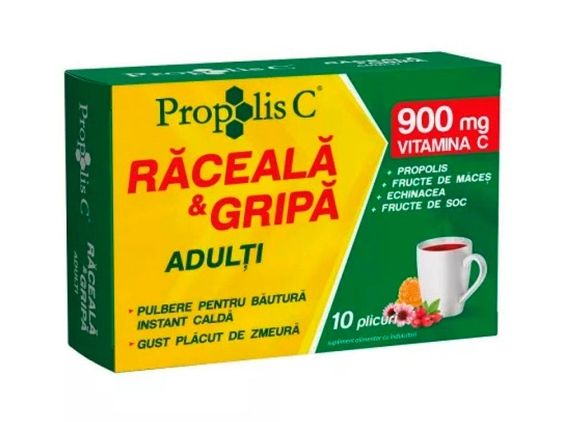 Propolis C Raceala&Gripa Zmeura 900g Vitamin C plic
