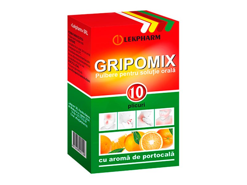 Gripomix pulbere solutie orala Portocala