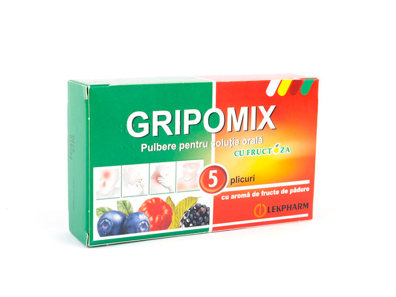 Gripomix pulberer solutie orala cu fructoza Fructe de padure