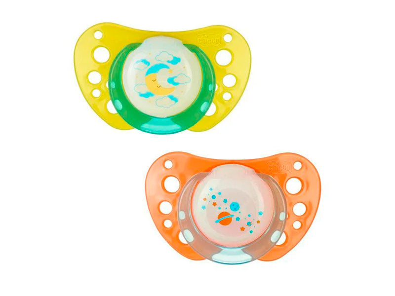 Chicco Suzeta Physio Air silicon Luminiscenta 12M+2buc