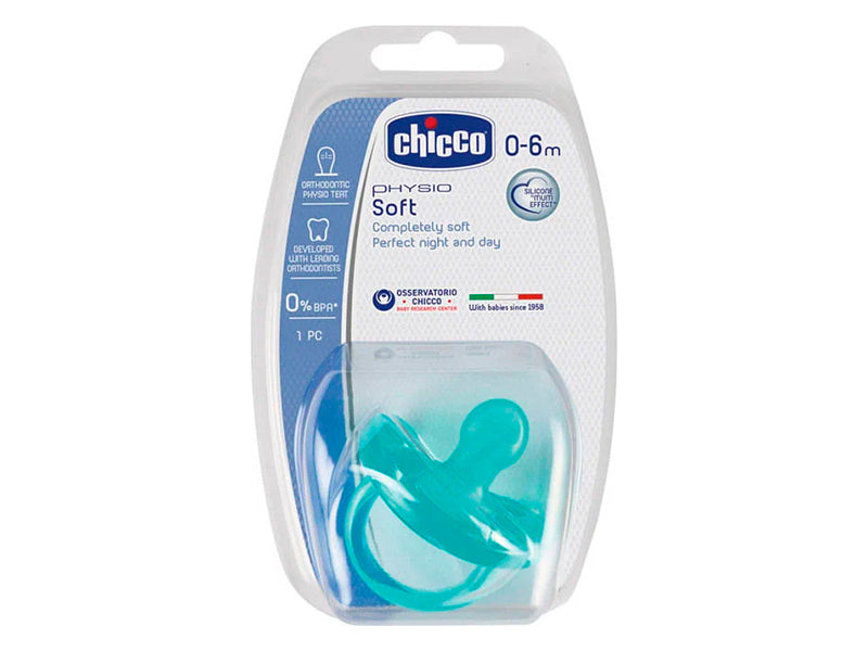 Chicco Suzeta totala din silicon Albastra 0-6M 1Buc