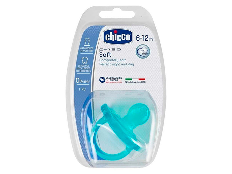 Chicco Suzeta totala din silicon Albastra 6-12M+