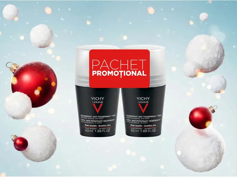 Vichy Deo Roll-on Homme ultra-absorbant 72h 50ml 1+1 (-50% la al doilea produs)